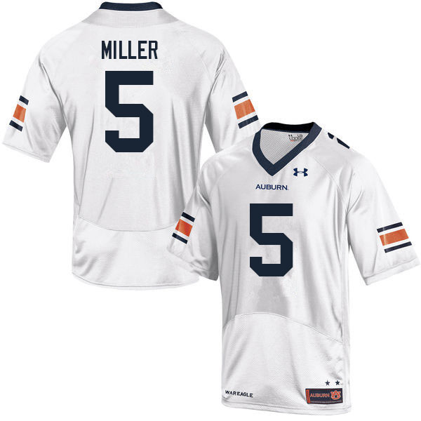Men's Auburn Tigers #5 Dreshun Miller White 2021 College Stitched Football Jersey